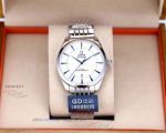 Perfect Replica Omega Seamaster White Dial Stainless Steel Band And Smooth Bezel 39.5mm Watch 